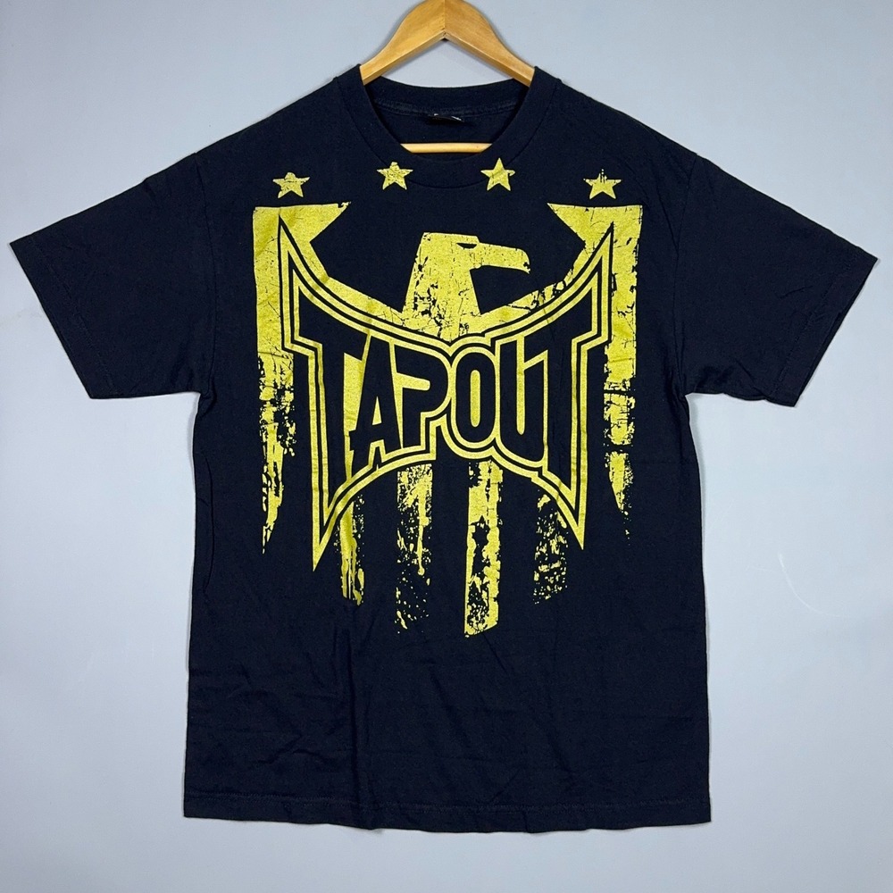 Tapout Graphic Y2K T Shirt Mens Size Medium Cotton Black MMA Gymwear